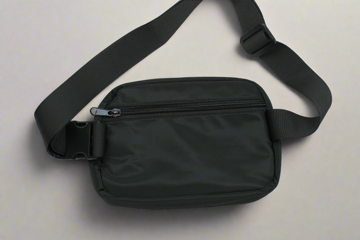 Back of Black Crossbody Bag