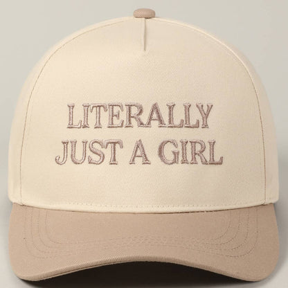 "Literally Just A Girl" Embroidered Trucker Hat